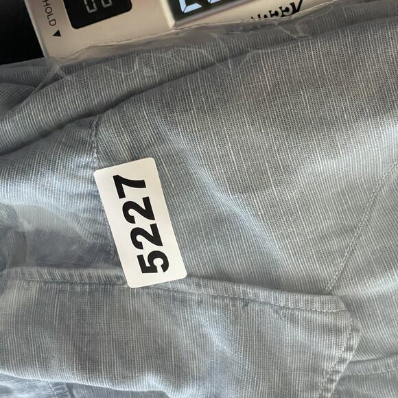 Culturata Linen Blend Western Shirt Men Large 16.5 42 Blue Faded Pearl Snap Itay - Picture 13 of 13